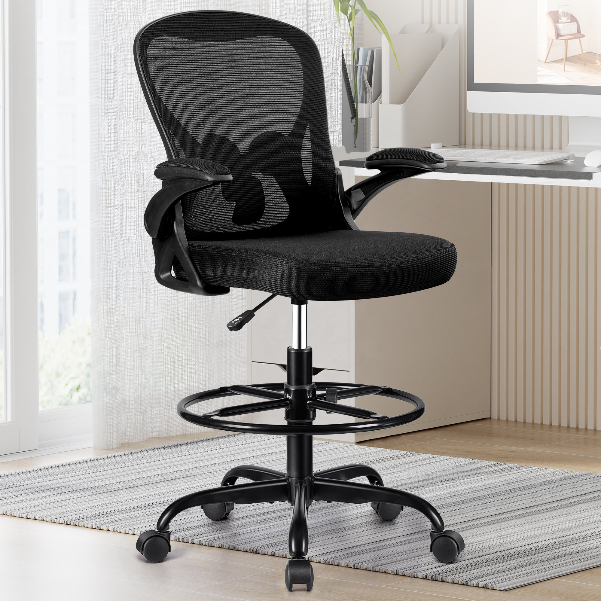 Inbox Zero Kyanna Ergonomic Mesh Drafting Chair & Reviews | Wayfair